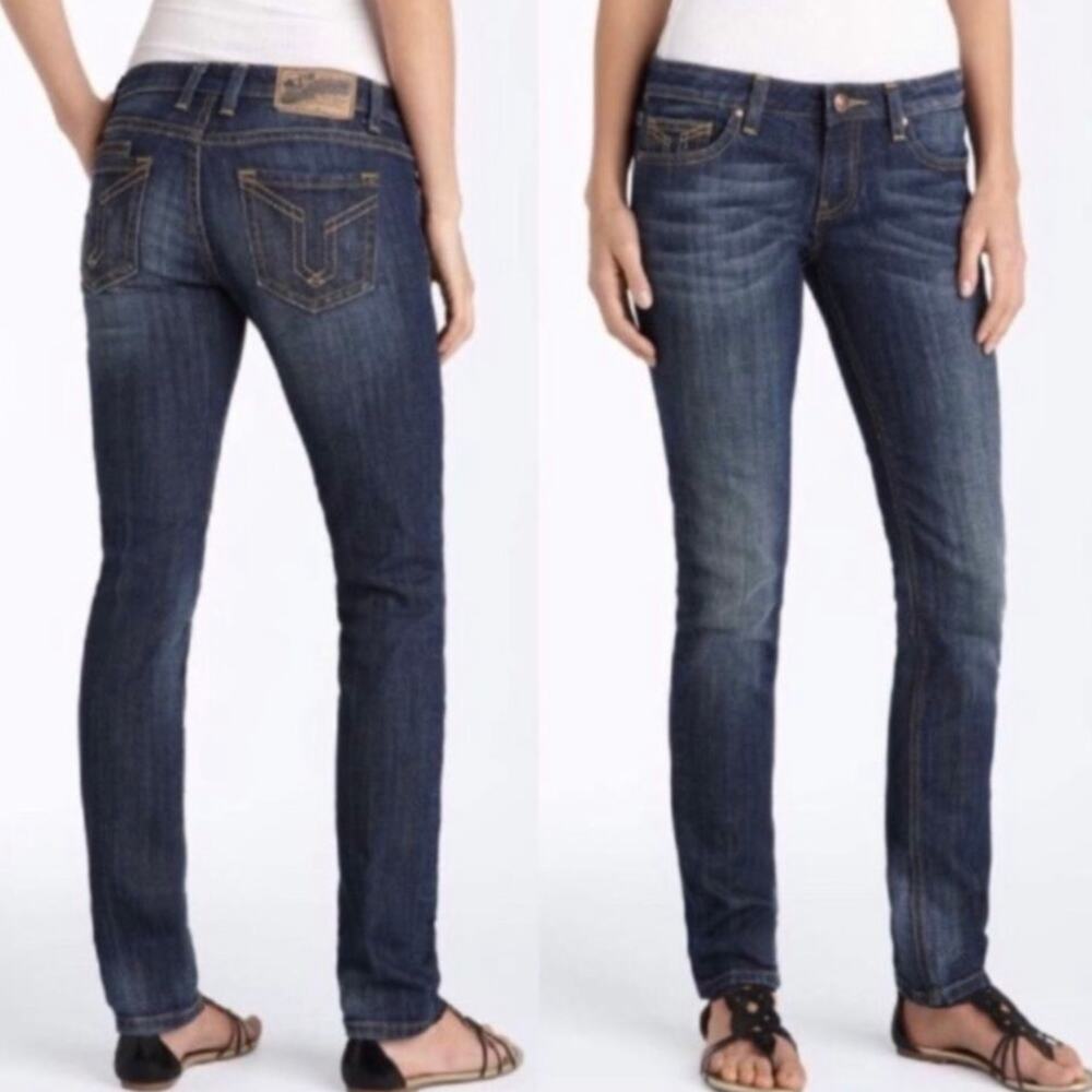 VIGOSS The Brooklyn Dark Wash Slim Straight Skinny Leg Jeans sz 1 2 26 x 32